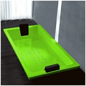 Ванна Gruppo treesse Quadra 181 V071C-SX-S салатовая с аэромассажем прямоугольная встроенная левая
