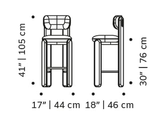 Высокий тканевый мягкий стул с подставкой для ног Mambo Unlimited Ideas Choux ARCH-00140134 - Вид №3