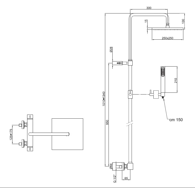PE980507740METAL Душевая система , белый Webert Pegaso - Вид №1
