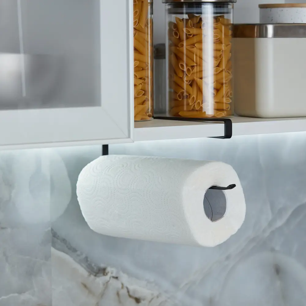 Держатель для кухонных бумажных полотенец KONSENSA 9.8 см сталь цвет черный STLM-2200987 - Вид №1