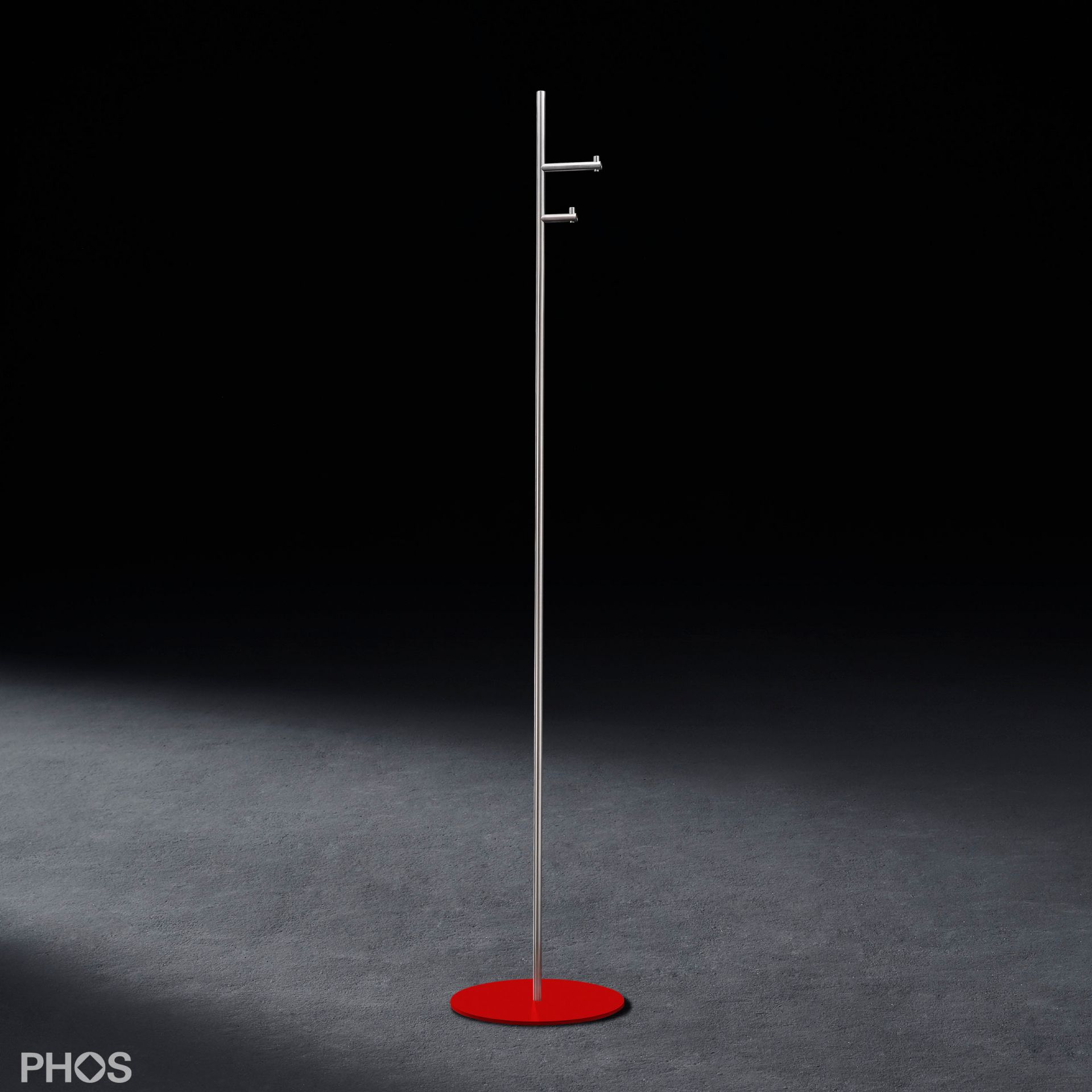 GSTS2S-BPR Вешалка для одежды с 2 крючками, основание: красное. PHOS 