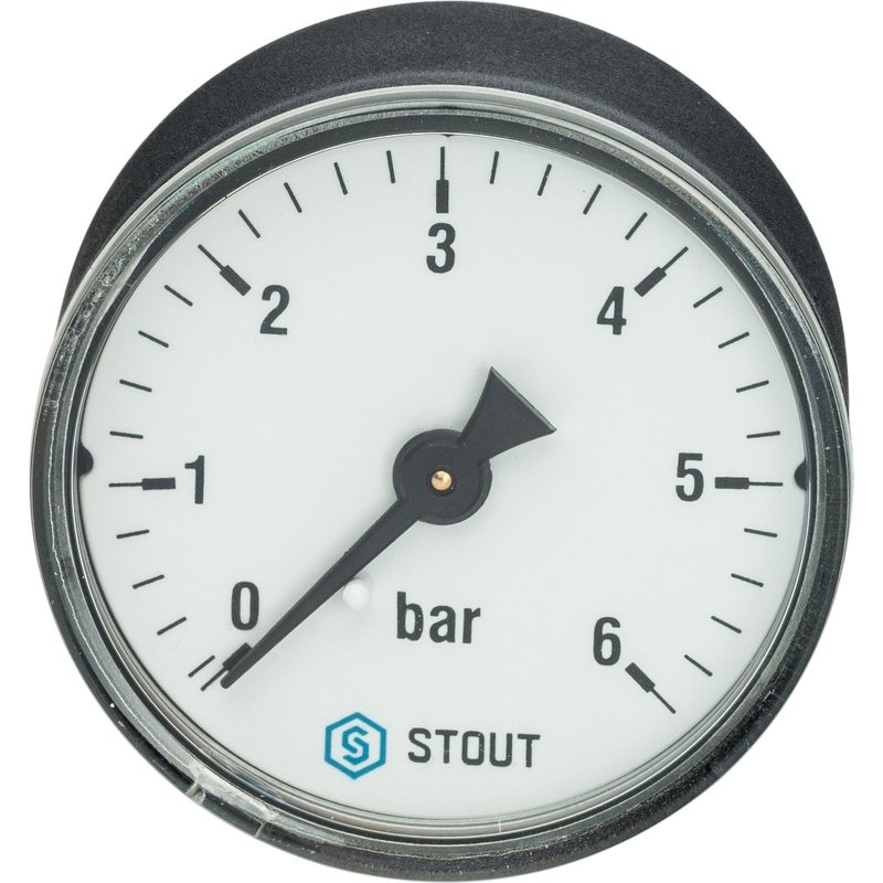 Манометр аксиальный 50 мм 1/4" 6 бар STOUT SIM0009500608 - Вид №1