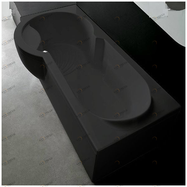 Ванна Gruppo treesse Simona V5671-SX-C чёрная прямоугольная левая VTLV5671SXC