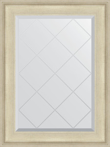 BY 4112 Зеркало с гравировкой в багетной раме - травленое серебро 95 mm EVOFORM Exclusive-G