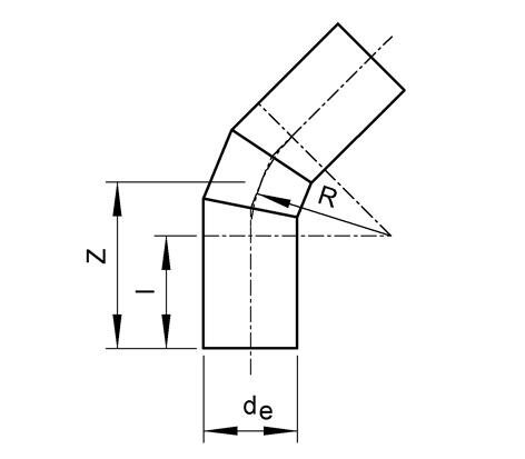 SANIT 841751210720206 Сегментная арка 45 °, PP, SDR 17,6, длинный сварной  - Вид №1