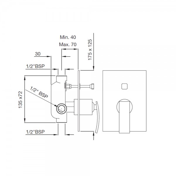 XQU-CHR-43065 Смеситель для ванны и душа Artize Xquisite Хром  - Вид №1