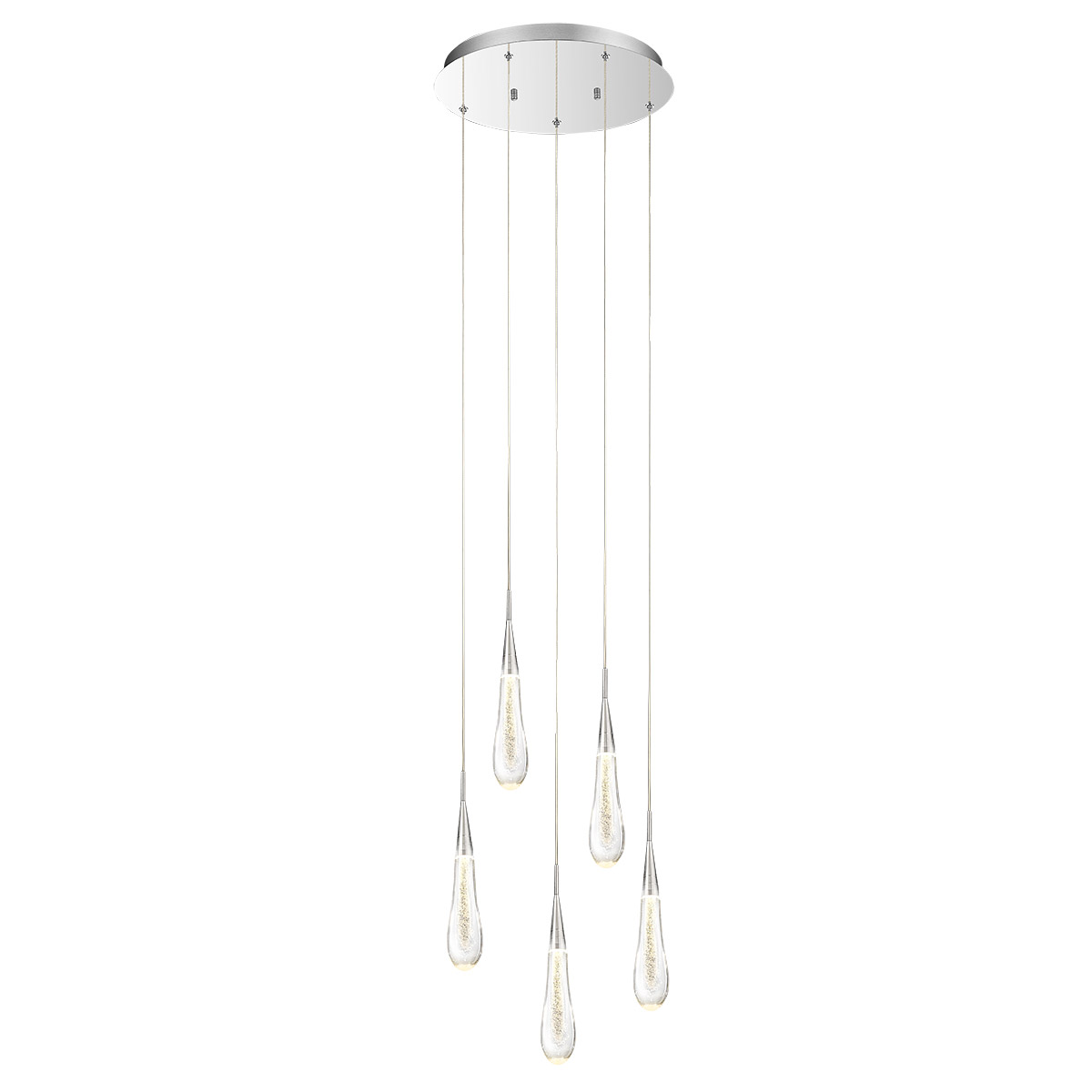 Светильник подвесной 120х22 см серебряный Delight Collection P98036-5 DELIGHT COLLECTION ДИЗАЙНЕРСКИЕ 00-3882311 Прозрачный;серебро  - Вид №1