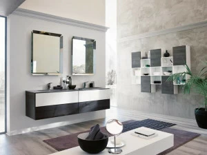 BMT Двойная подвесная тумба под умывальник с зеркалом Sound.tekno