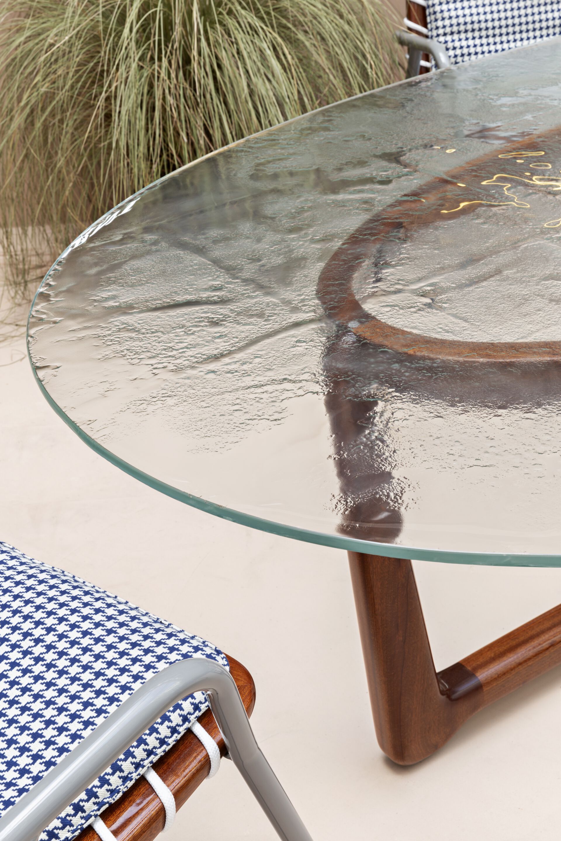 Овальный стол из красного дерева и хрусталя Exteta Sunset ARCH-00027432 - Вид №6