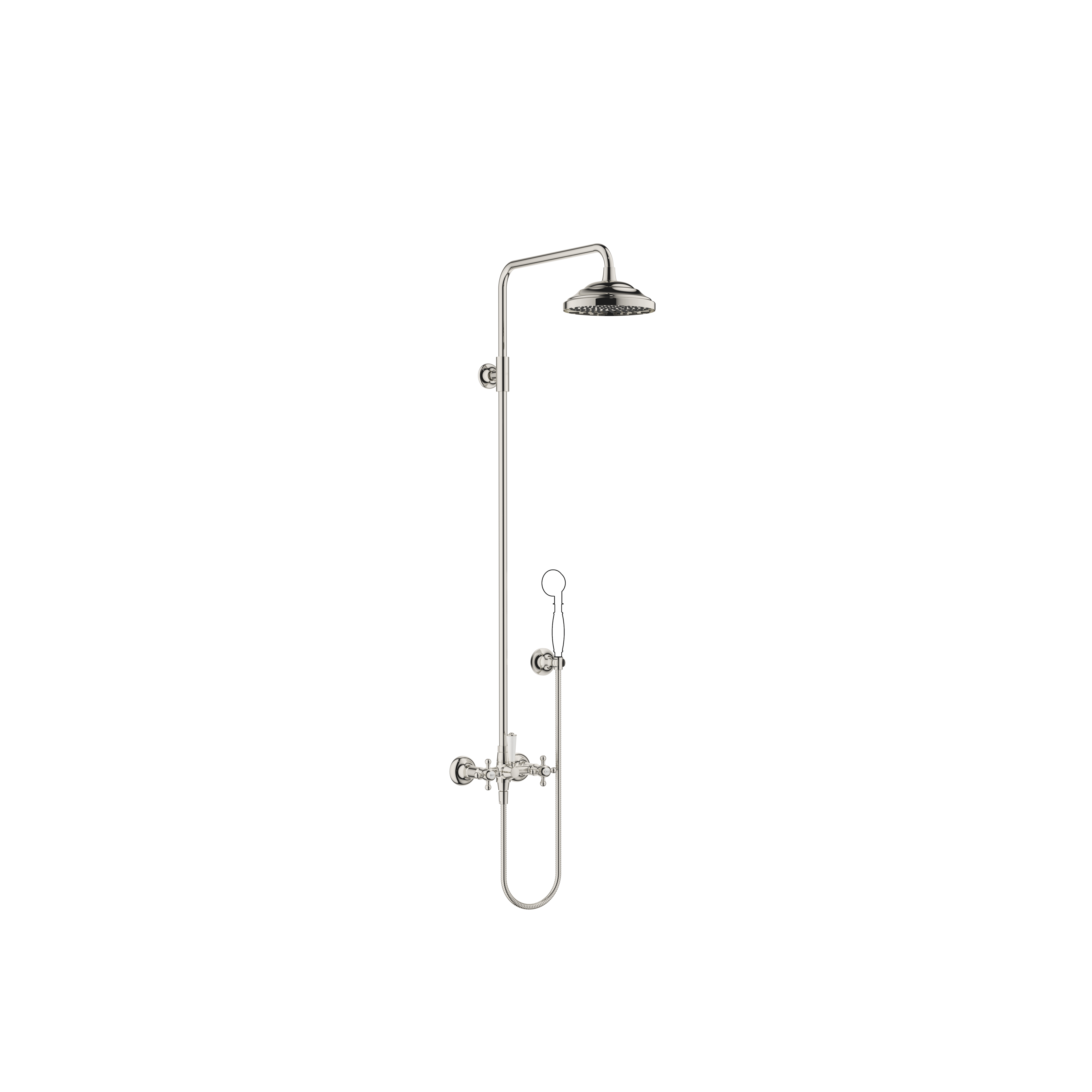 MADISON Showerpipe со смесителем для душа без ручного душа FlowReduce - Platinum DornBracht 26633360-08