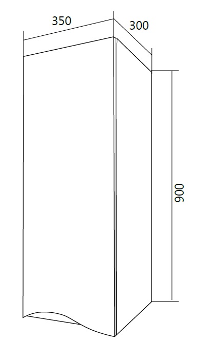 У25502 Шкаф - Пенал Этюд 35П, 1д, Белый глянец 1 Marka Этюд  - Вид №3