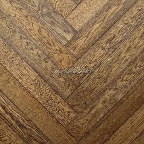 Паркет Ёлка GreenLine Верона Дуб Натур с брашью (Текстурированная) 500х125 мм 1900200043