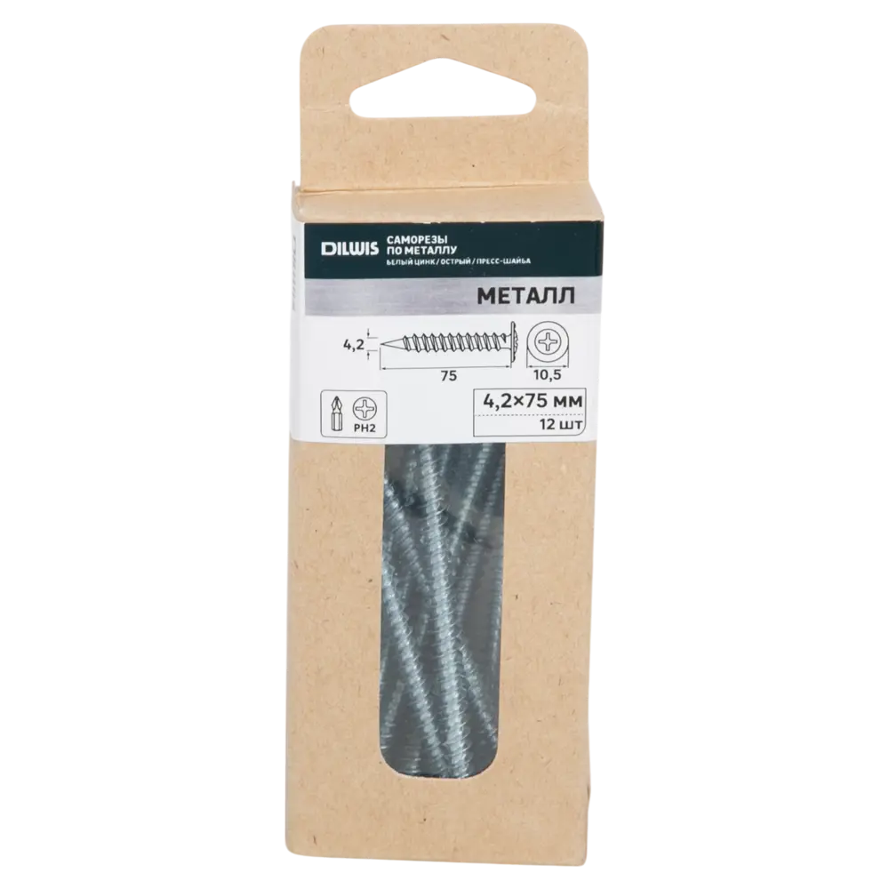 Саморезы по металлу DILWIS острые оцинкованные 4.2×75 мм (12 шт) 89386307 STLM-1565843 - Вид №3