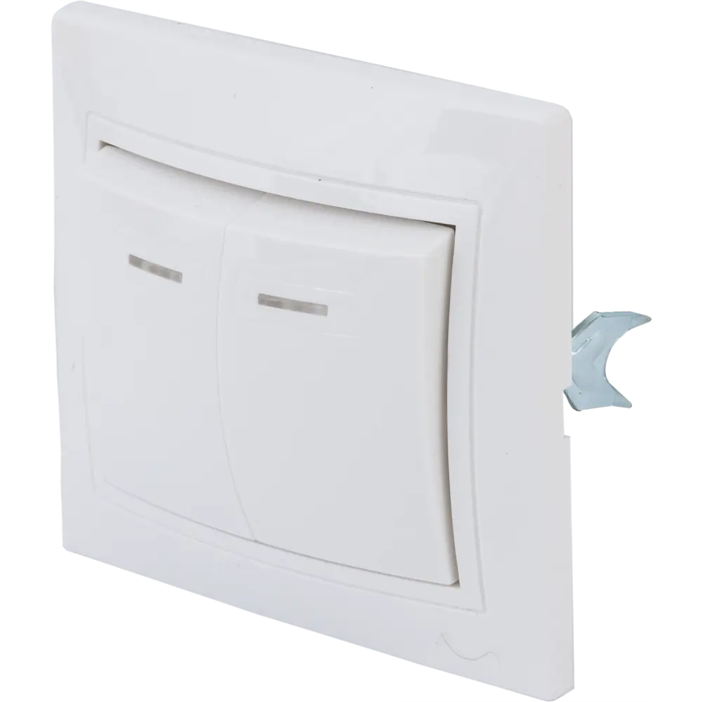 TDM ELECTRIC Выключатель встраиваемый с подсветкой, 2 клавиши, белый 85591337 Таймыр STLM-1114163