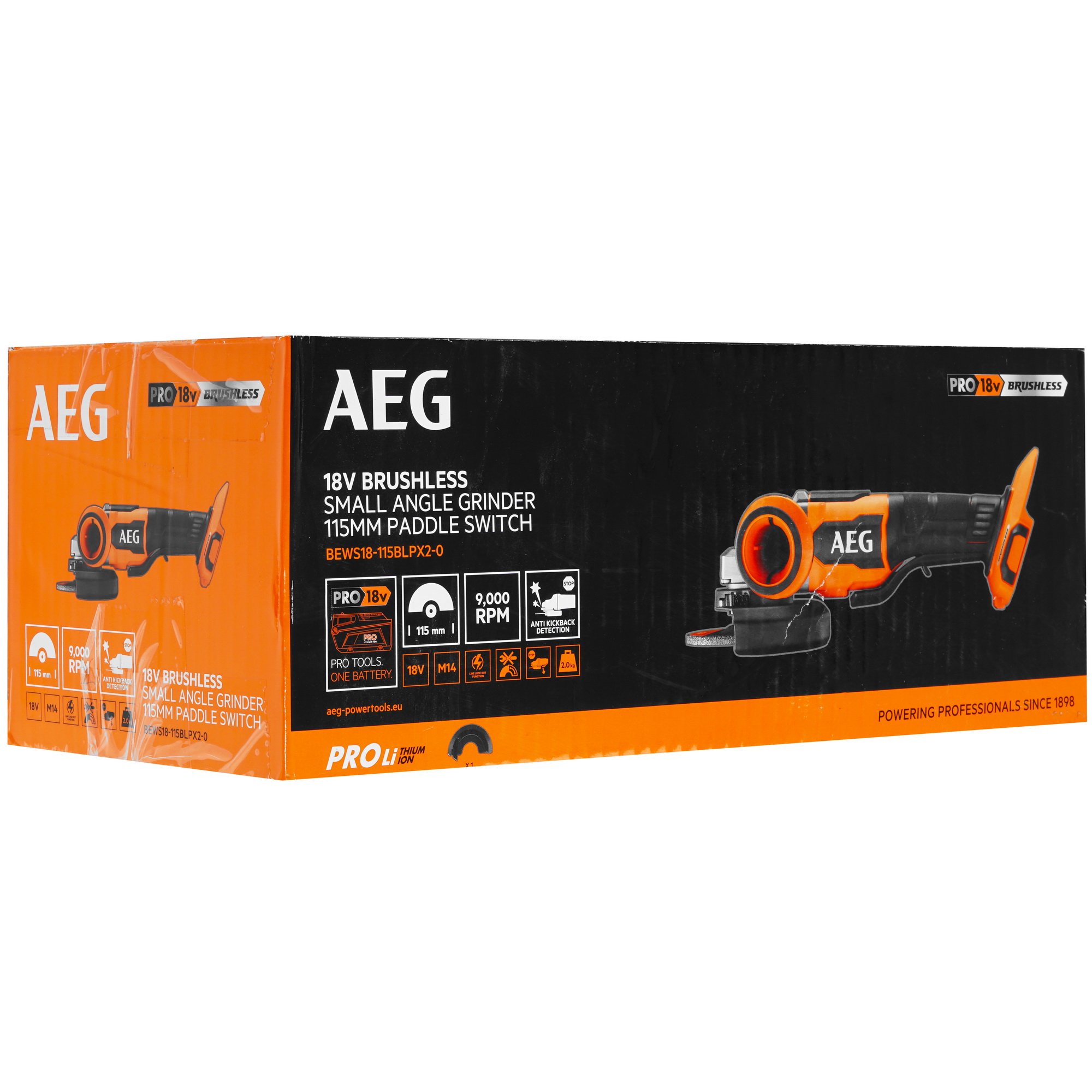 Углошлифовальная машина (УШМ) AEG BEWS18-115BLPX2-0 PRO 18V  , Без ЗУ, Без АКБ 5480997 STDN-0051969 - Вид №8