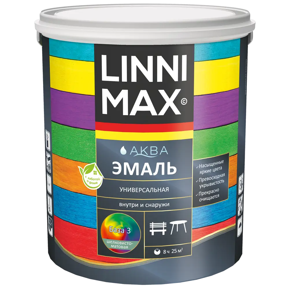 Эмаль LINNIMAX Аква - универсальное покрытие для дерева и металла 89349613 STLM-0852455