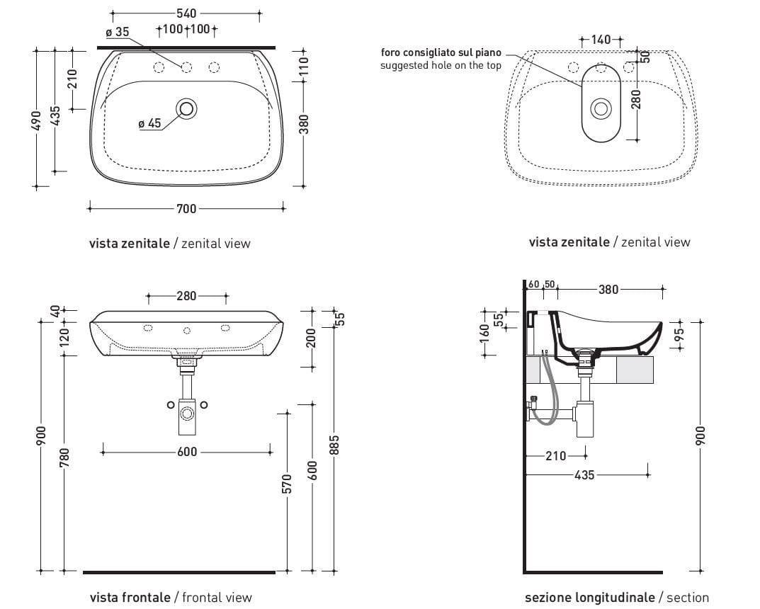 Керамическая раковина Ceramica Flaminia Fluo ARCH-00036464 - Вид №10