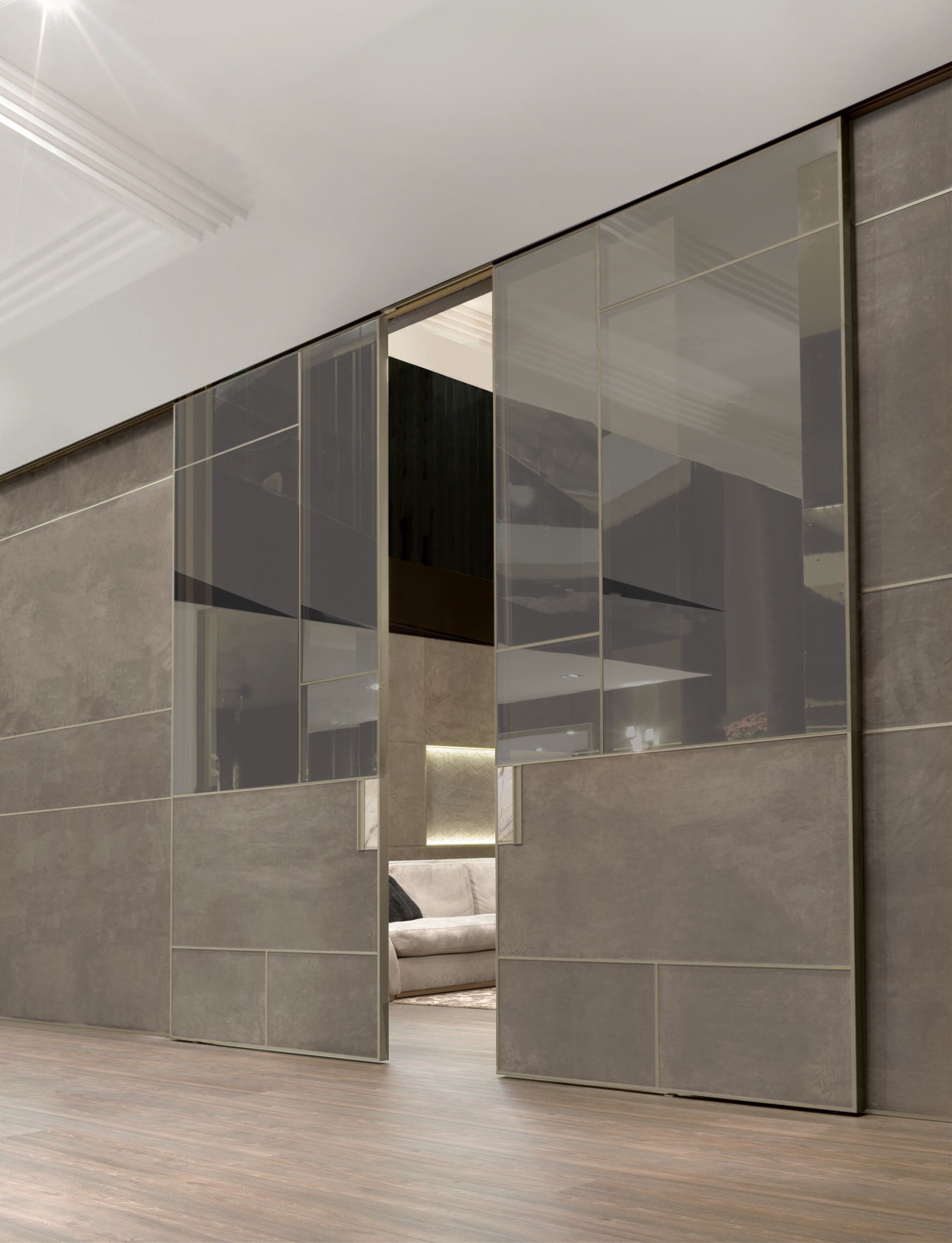 Раздвижные двери из кожи и стекла Longhi Aluminiun Chic-Doors ARCH-00061555 - Вид №4