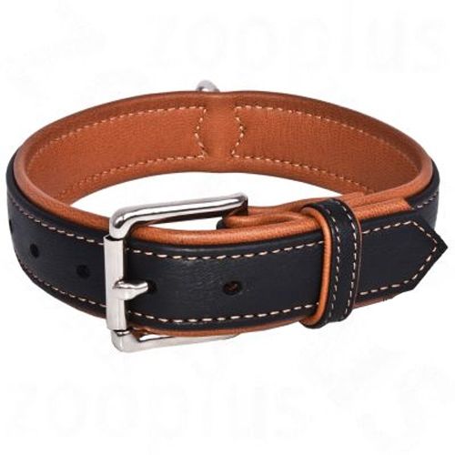 Т00018649 Ошейник для собак Conadian 65 кожа лося черно-коньячный 50-56см HUNTER 