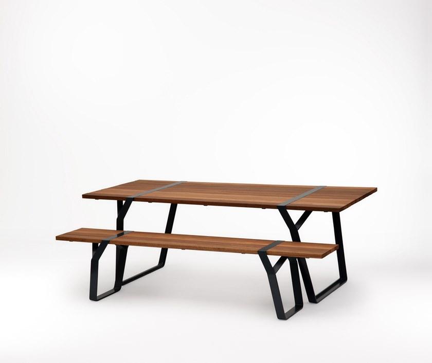 Ross Gardam Скамейка из стали и дерева Flint sun-id-1460226 - Вид №5