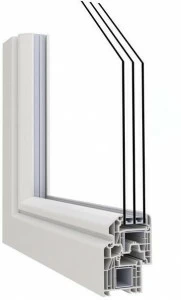 ALPHACAN Окно с терморазрывом из пвх с тройным остеклением