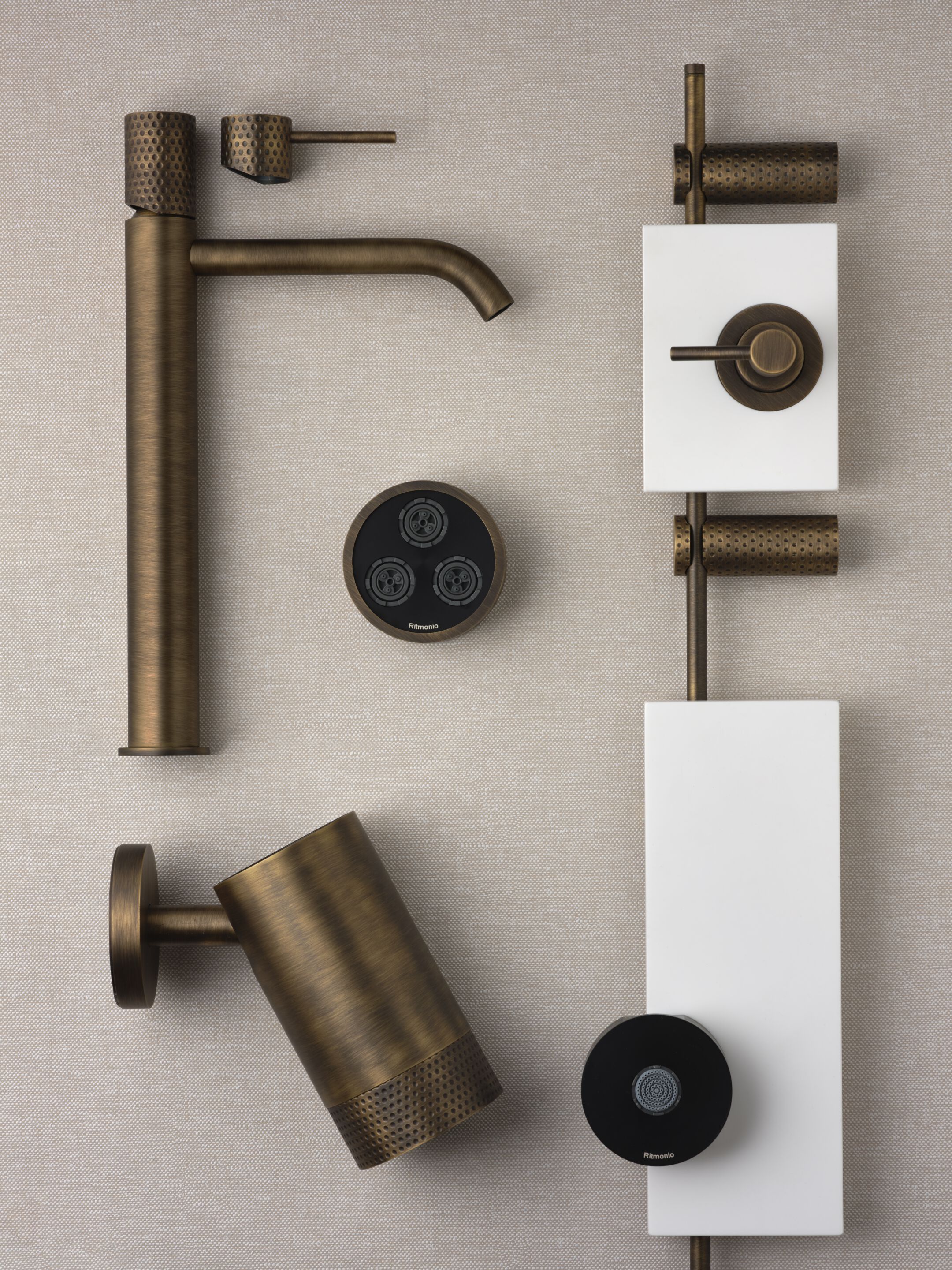 Латунная круглая регулируемая душевая головка с рычагом Ritmonio Diametro35 Wellness Footprinti ARCH-00115931 - Вид №10