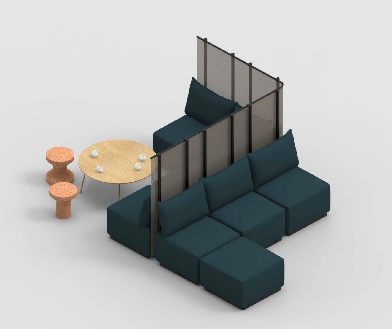 Тканевый диван с журнальной стойкой Cider Edition макет ARCH-00072741 - Вид №3