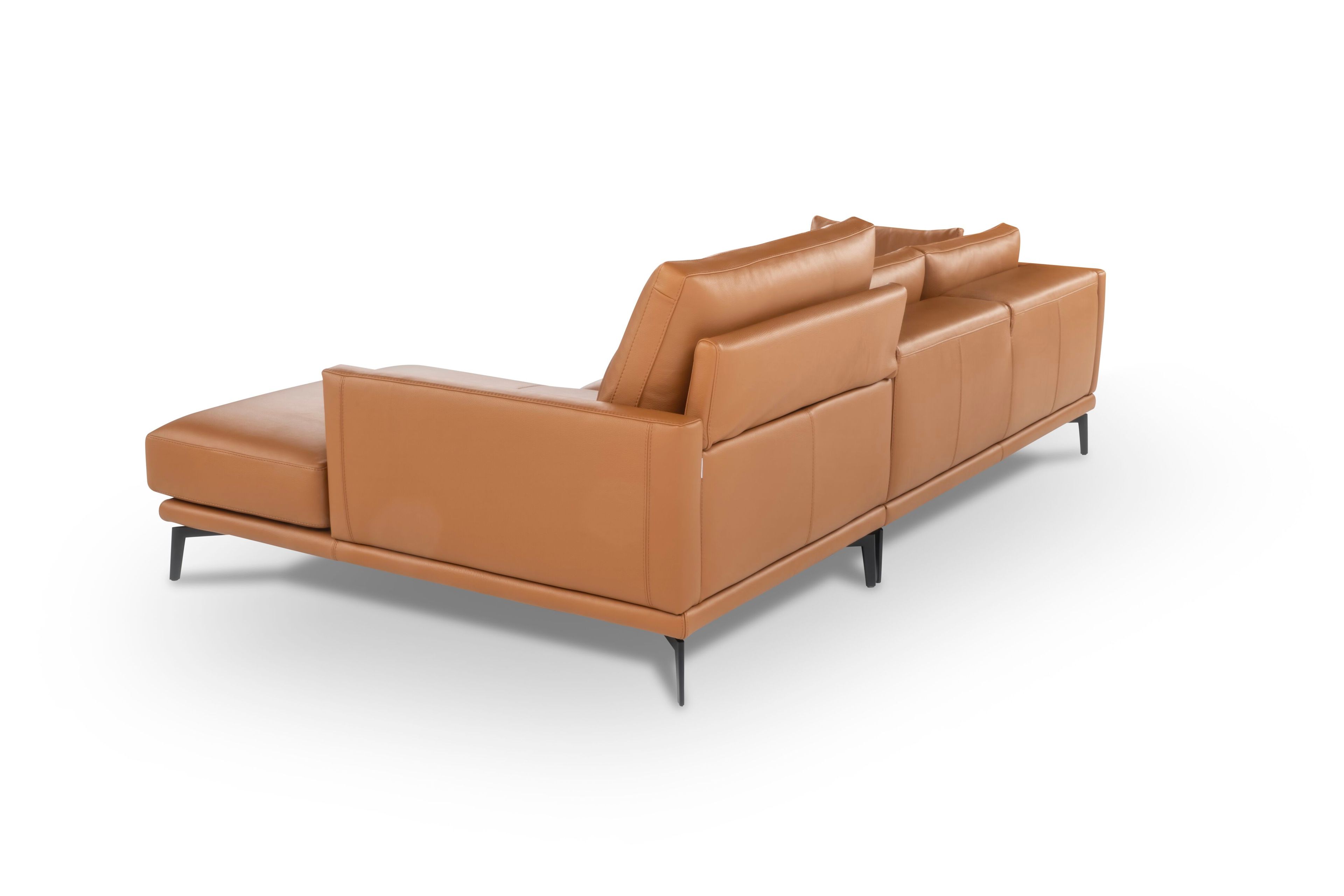 Кожаный диван с полуостровом Calia Italia Superior ARCH-00018360 - Вид №1