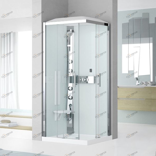 Душевая кабина 90x90 GLAX 3 A90 HYDROMASSAGE Novellini GLAX 3 с низким душевым поддоном и крышей с парогенератором GL3A90M1N1K