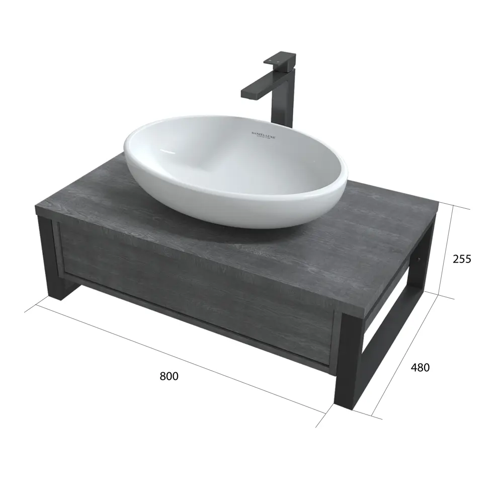 Консоль под раковину 1 Marka Urban 80П с ящиком - стиль лофт в ванную 85586154 STLM-0064313 - Вид №5