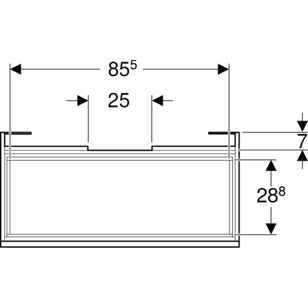 501.905.JK.1 Шкафчик для раковины Geberit Renova Plan, с одним выдвижным ящиком и одним внутренним выдвижным ящиком Geberit  - Вид №44