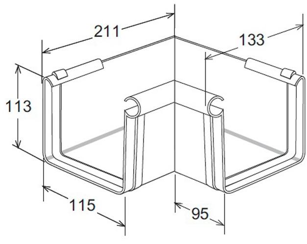 First Corporation Внутренний двухсистемный уголок для желоба First plast sun-id-1481604 - Вид №1