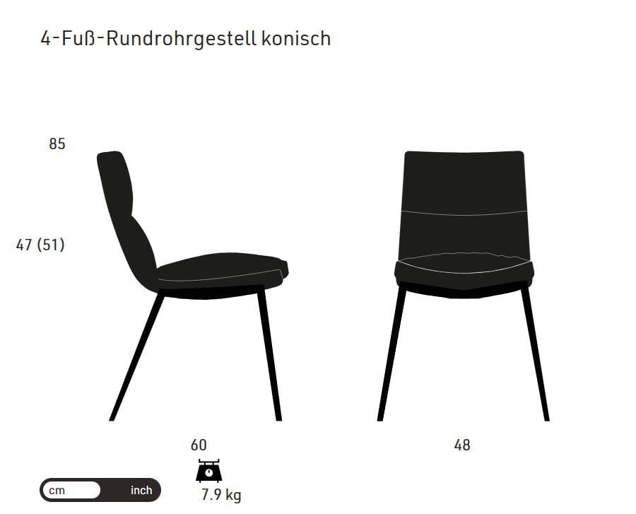 Мягкий стул с 4 ножками KFF Faye ARCH-00137594 - Вид №2