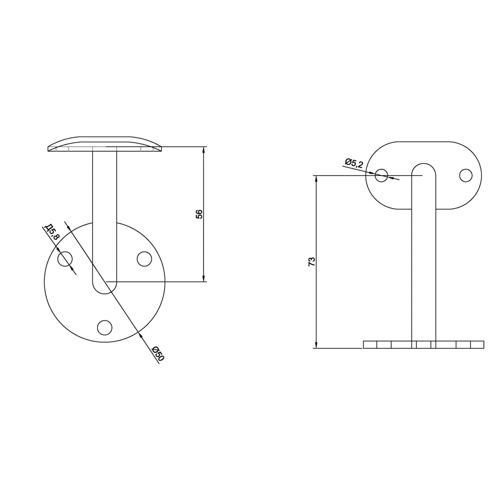 MONLID Крепление поручня из нержавеющей стали AISI 304 89370665 STLM-1434639 - Вид №3
