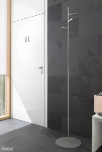 GSTH3V Вешалка для одежды с 3 вогнутыми крючками, основание: серое. PHOS
