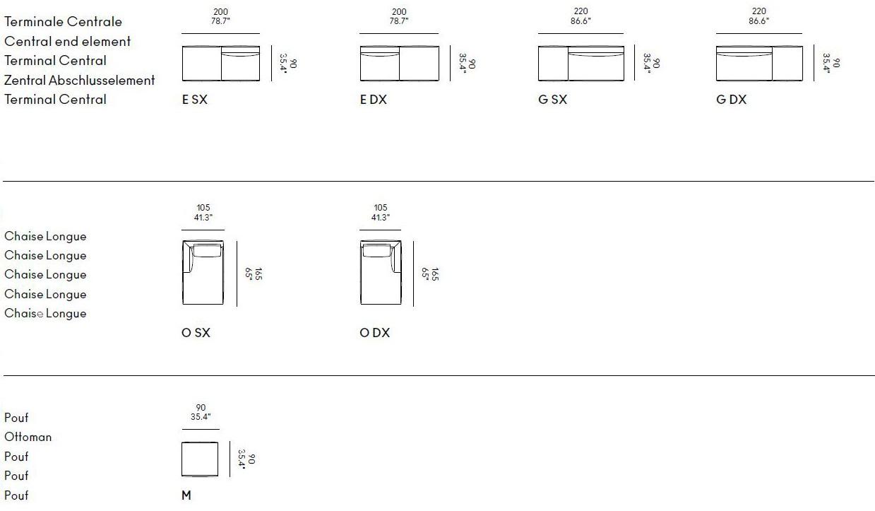 Casamania & Horm Модульный диван со съемным чехлом из ткани или кожи Coleman sun-id-1501594 - Вид №9
