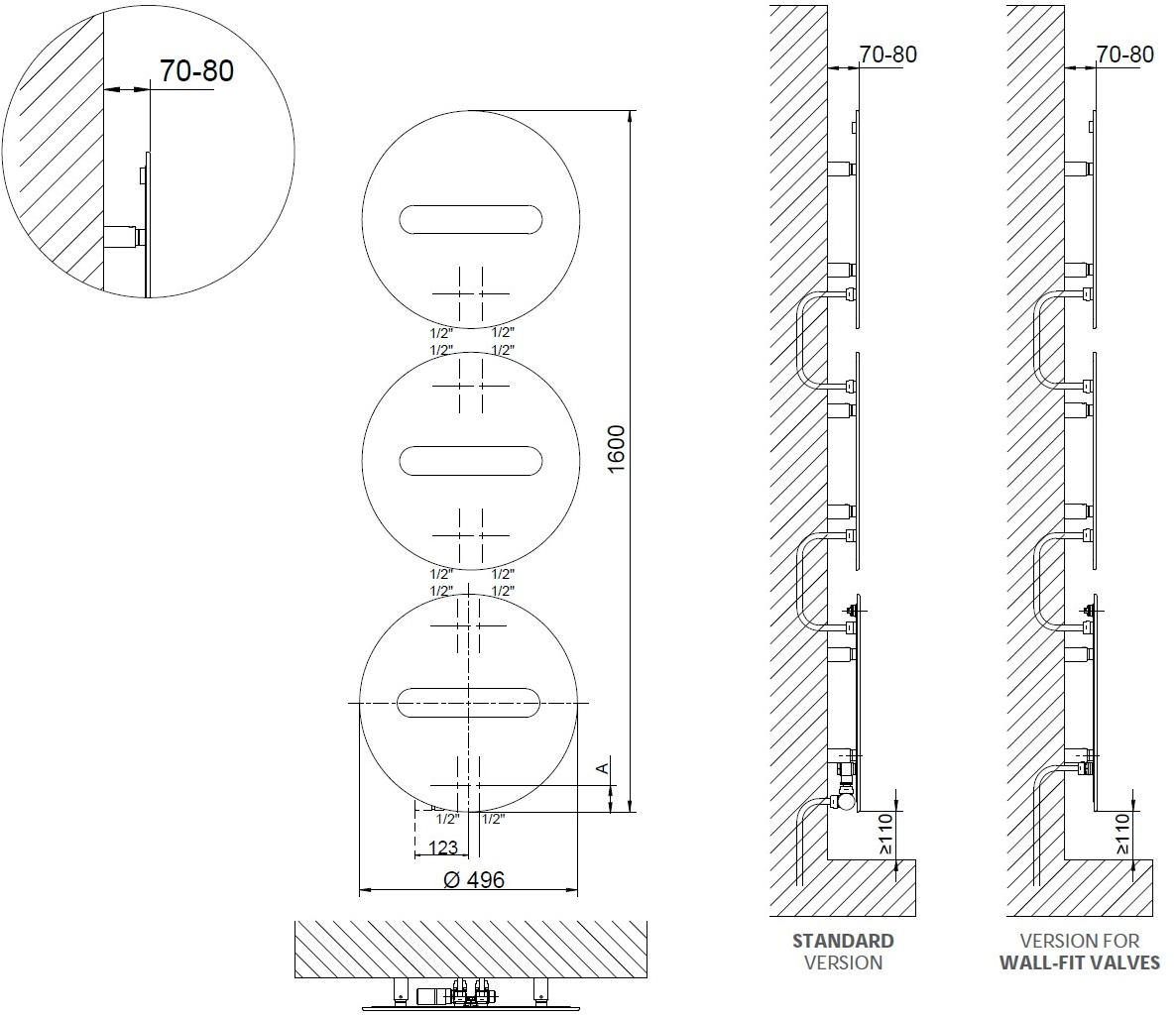 CORDIVARI Настенный модульный полотенцесушитель Extraslim sun-id-1428364 - Вид №6