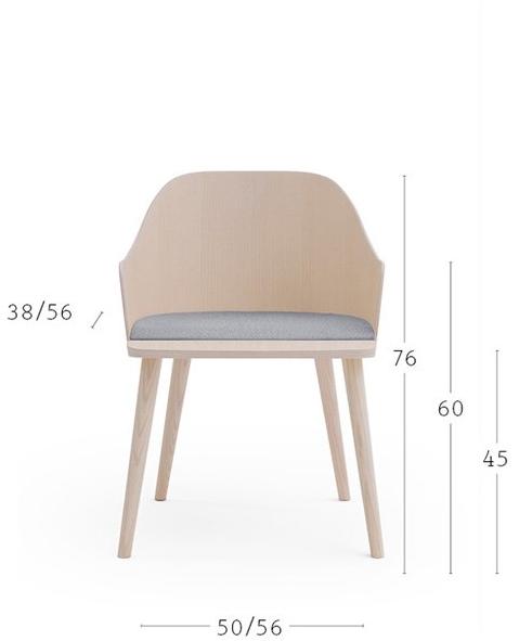 Billiani Кресло ясень с мягким сиденьем Fitt classic 021 - Вид №5