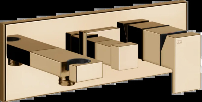 Смеситель для ванны-смеситель для душа 44911 735 Gessi Rettangolo ТЕПЛАЯ БРОНЗА PVD