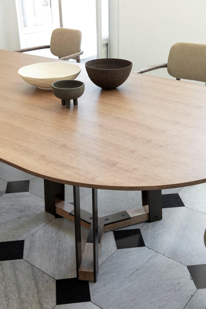 Porada Овальный стол из ясеня и металлической основы Twenty sun-id-1384173 - Вид №1