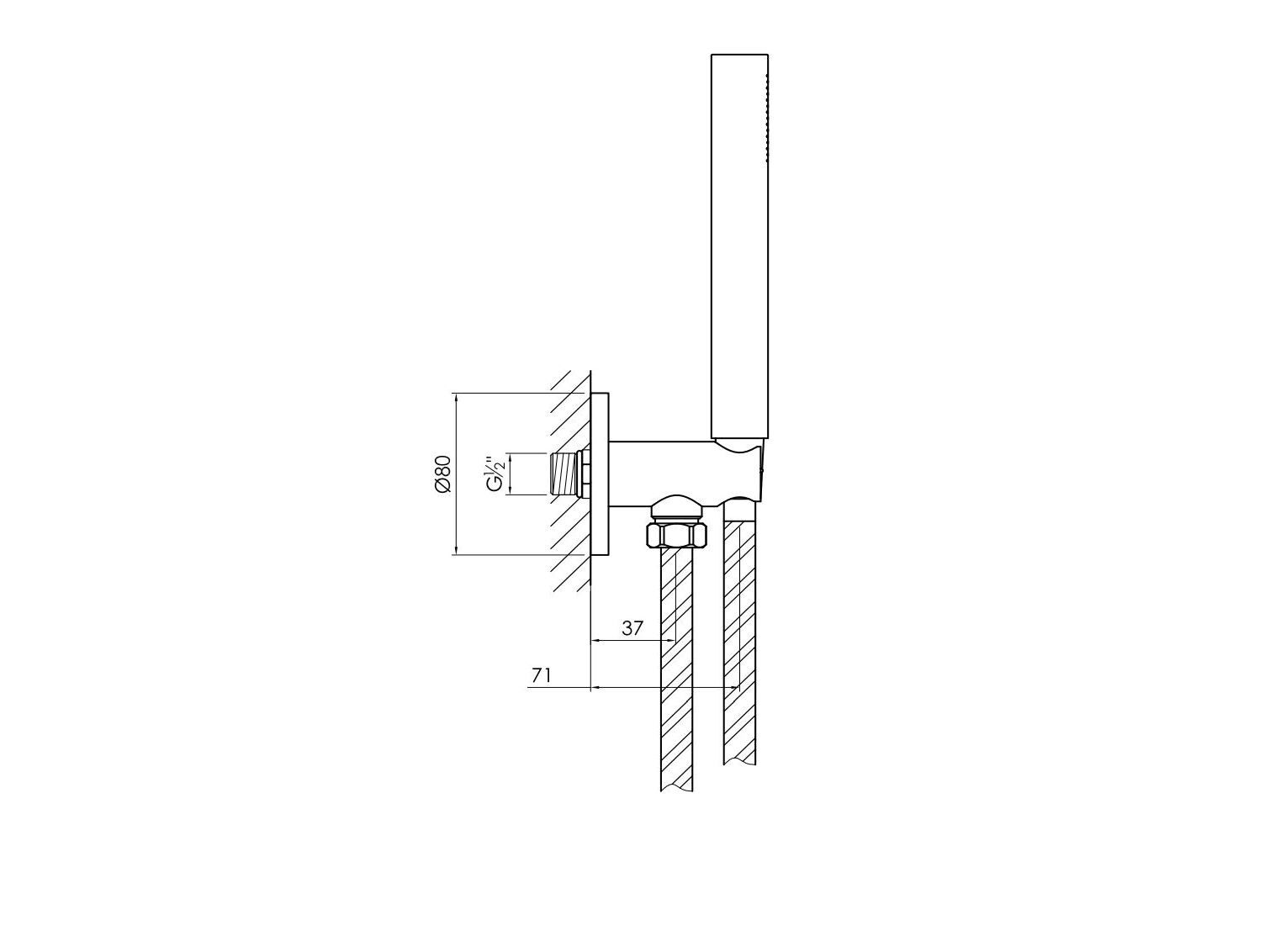 Настенная душевая колонка из нержавеющей стали с ручным душем JEE-O Slimline ARCH-00000081 - Вид №3