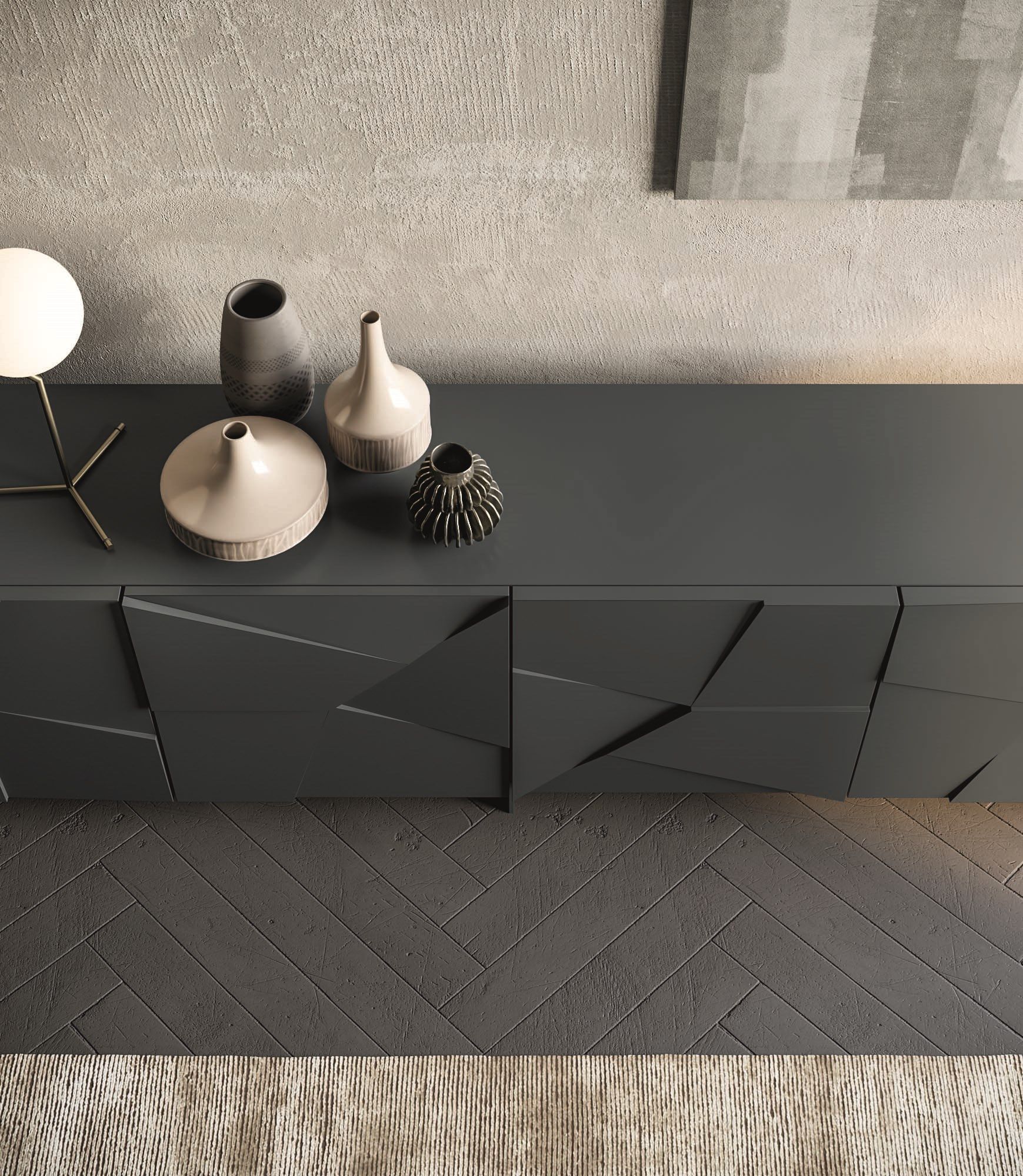 Деревянный шкаф с распашными дверями Dall'Agnese бетон ARCH-00032024 - Вид №5