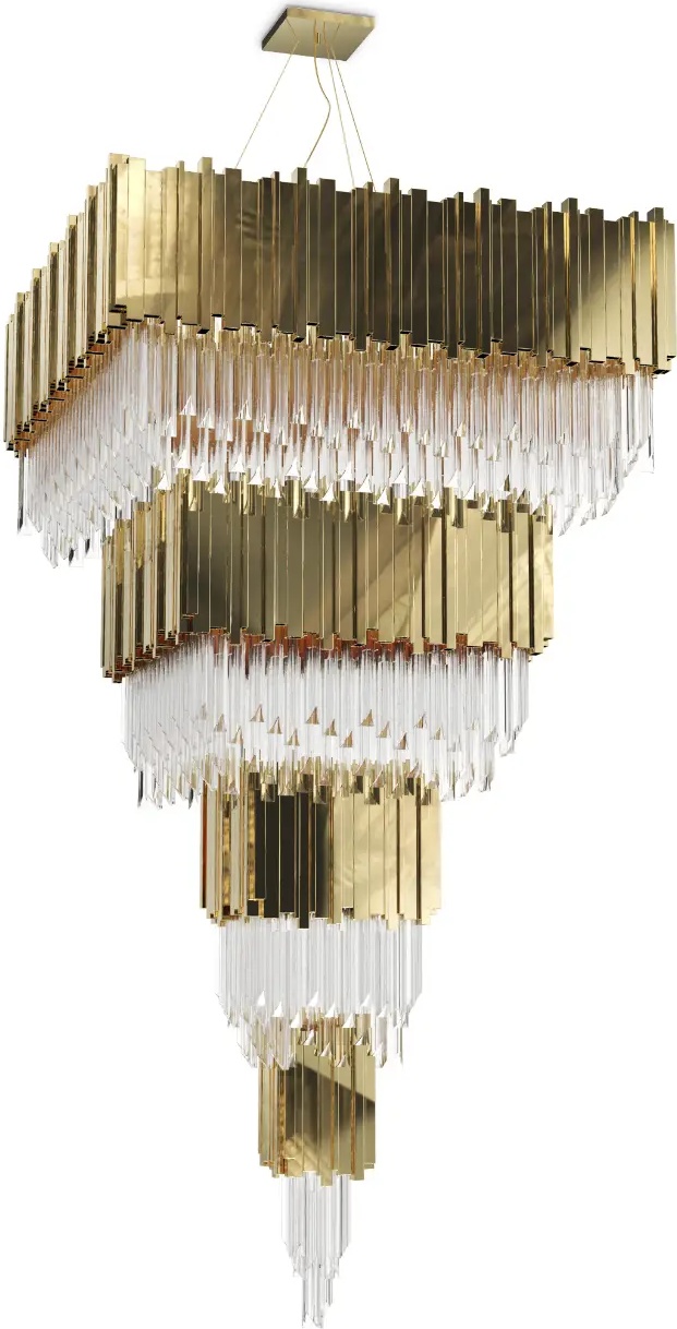 Квадратная люстра LUXXU Empire 22