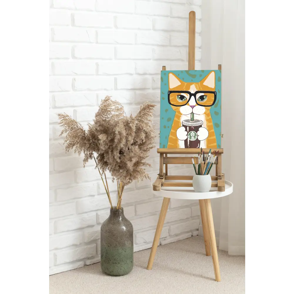 Картина по номерам Кофейный кот 30х40 см FBRUSH STLM-2099388 - Вид №2