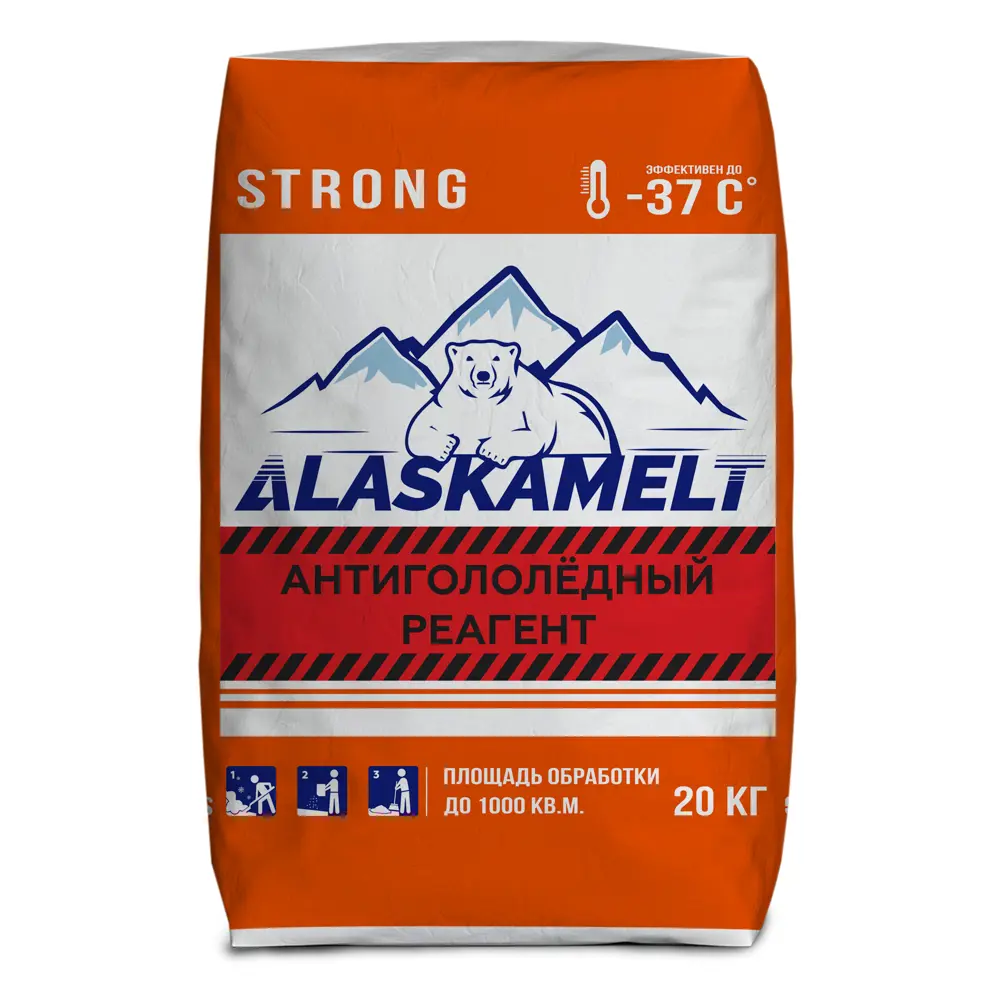 Противогололедные реагенты Alaskamelt Strong комбинированные 20 кг Santreyd STLM-2022849 - Вид №3