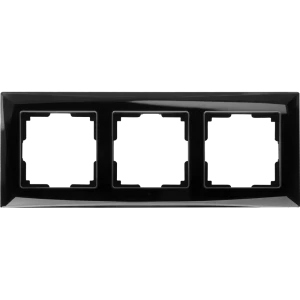 Рамка для розеток и выключателей Werkel Diamant 3 поста, цвет чёрный