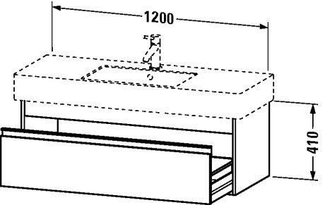 KT669205353 Тумбочка подвесная Ketho #KT6692 1200 x 455 мм Каштан темный, декор Duravit - Вид №1