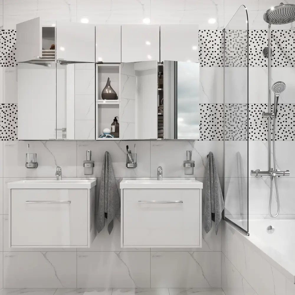 Каркас шкафа подвесного Sensea Смарт 30x60х15 см цвет белый STLM-2051955 - Вид №9