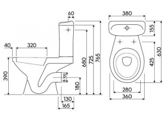 19013000 Компакт унитаз с бачком Белый KOLO  Польша  - Вид №1