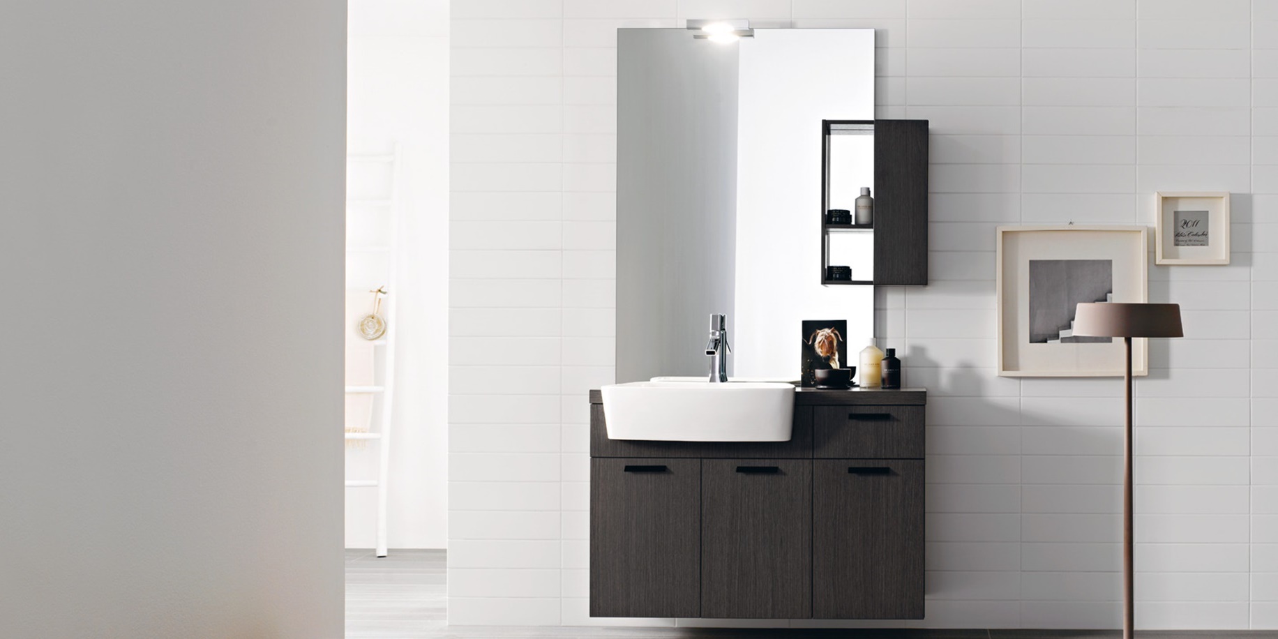 9836 Полувстраиваемая раковина консольная 50 см белая MILLDUE  - Вид №2